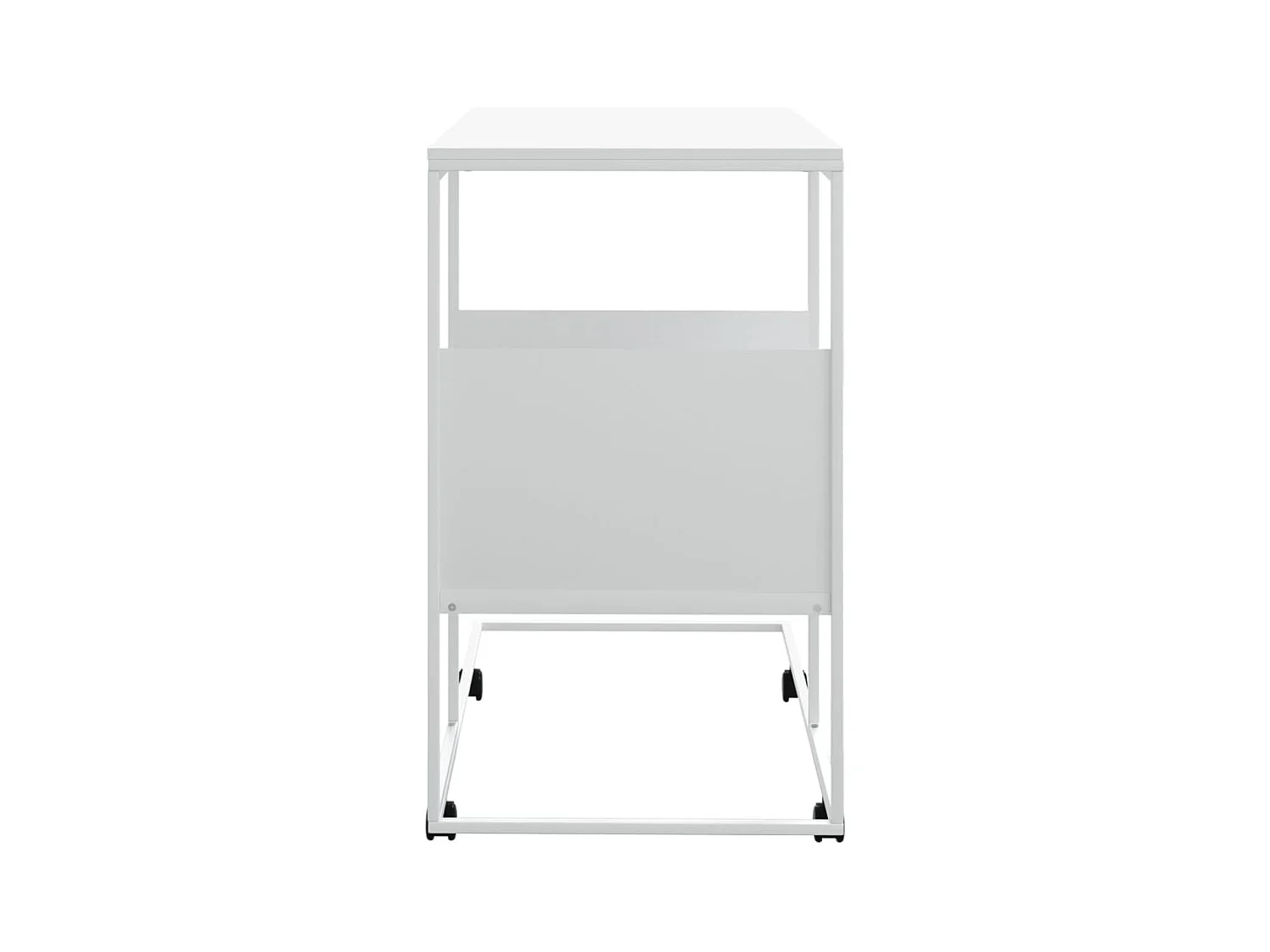 Table d'appoint avec roues blanc 55x36x63,5cm bois d'ingénierie