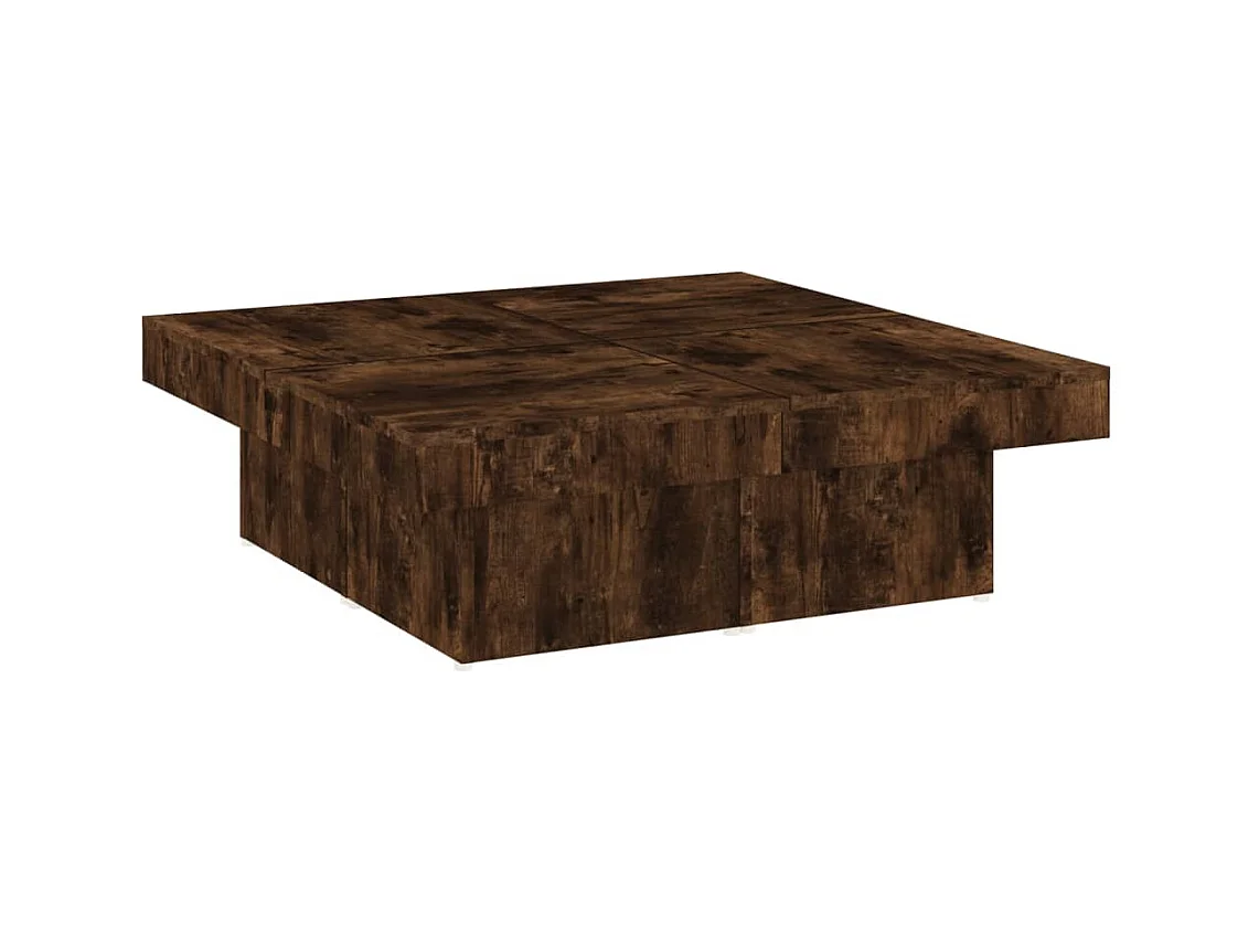 Table basse Chêne fumé 90x90x28 cm Bois d'ingénierie