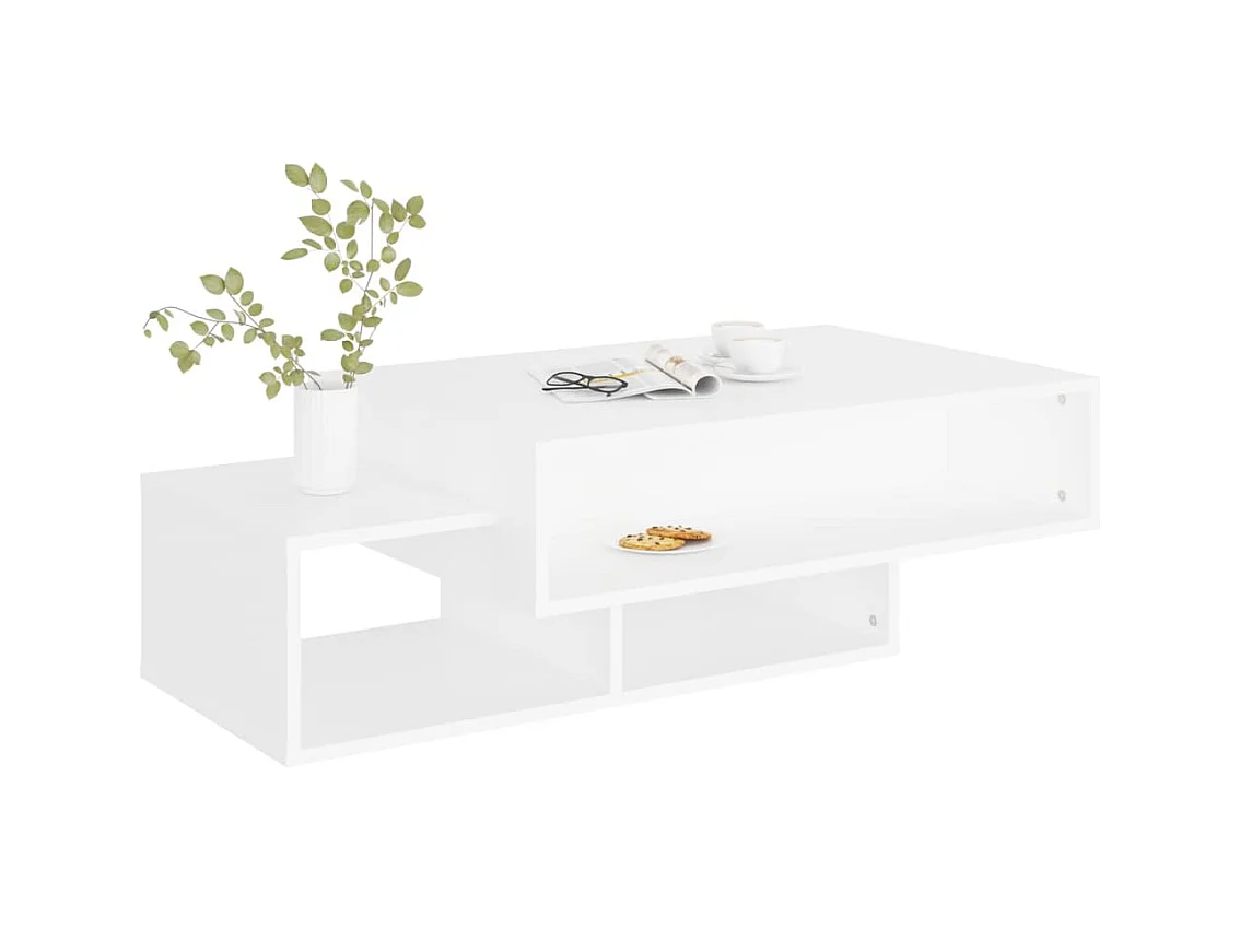 Table basse Blanc 105x55x32 cm Bois d’ingénierie