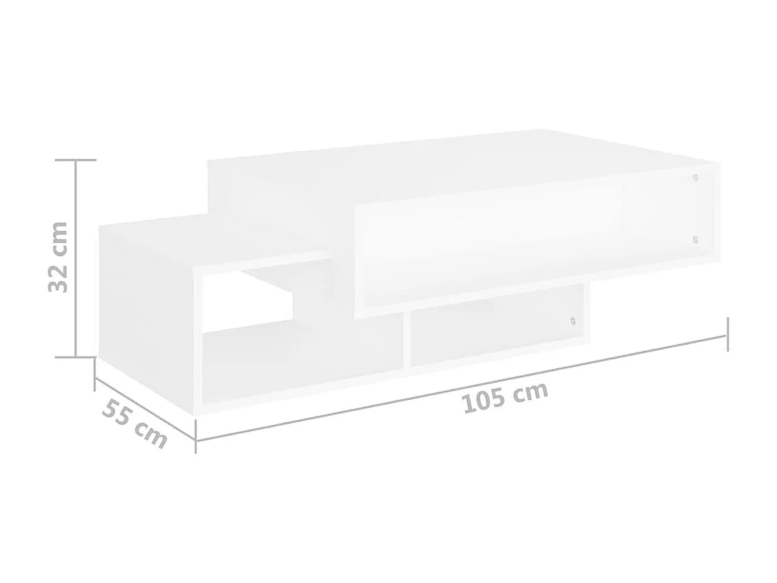 Table basse Blanc 105x55x32 cm Bois d’ingénierie