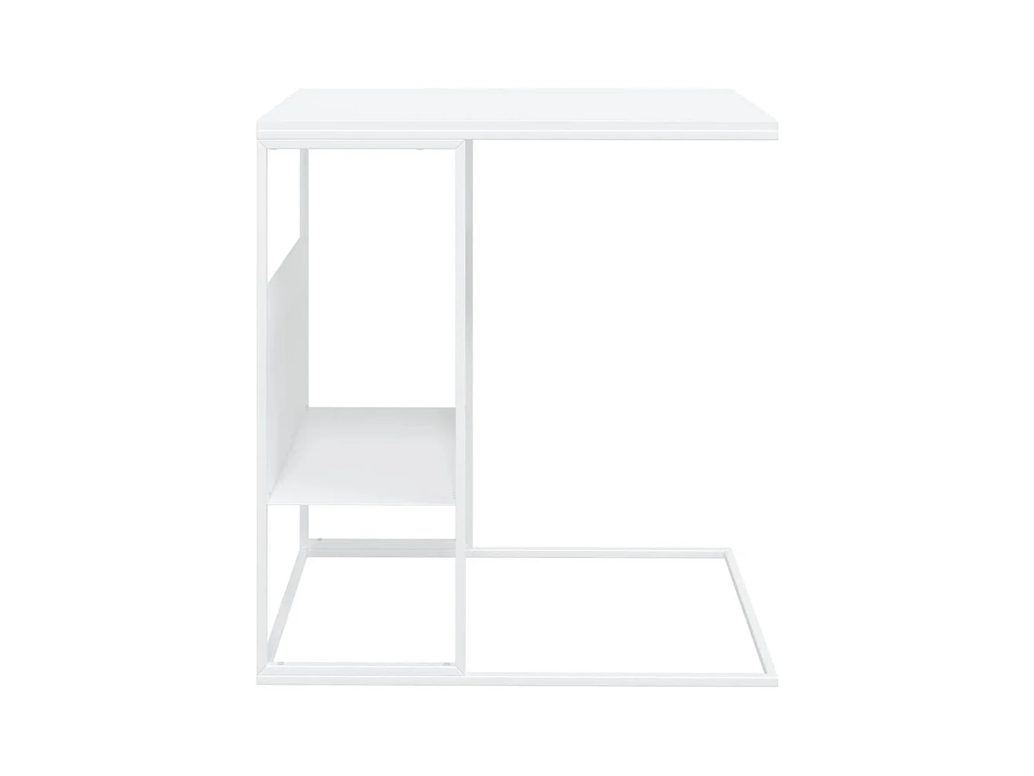 Table d'appoint Blanc 55x36x59,5 cm Bois d'ingénierie