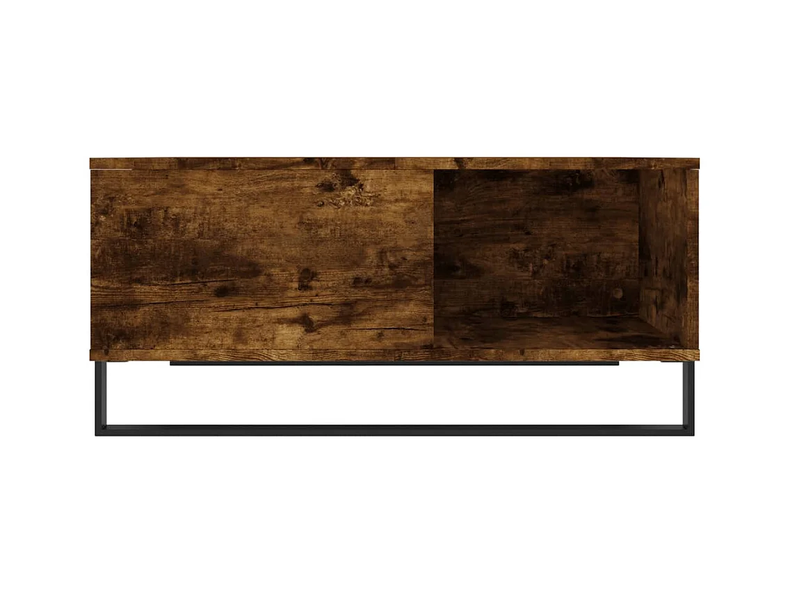 Table basse chêne fumé 80x80x36,5 cm bois d'ingénierie