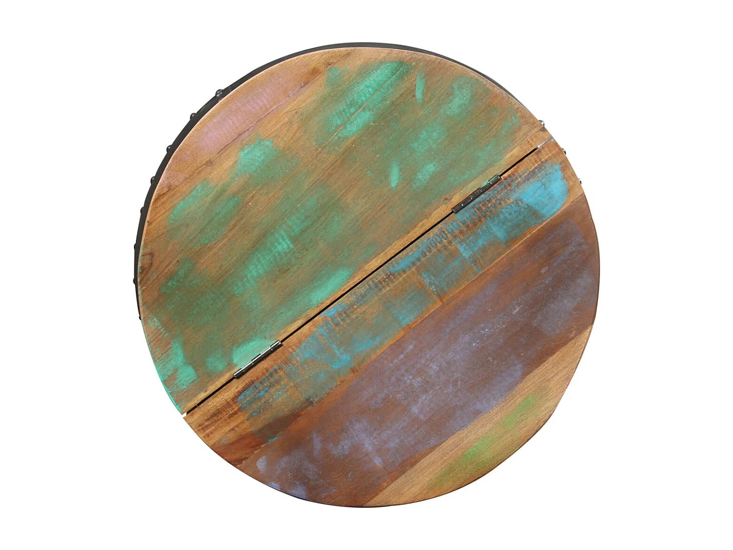 Table basse 53x43 cm Bois de récupération massif