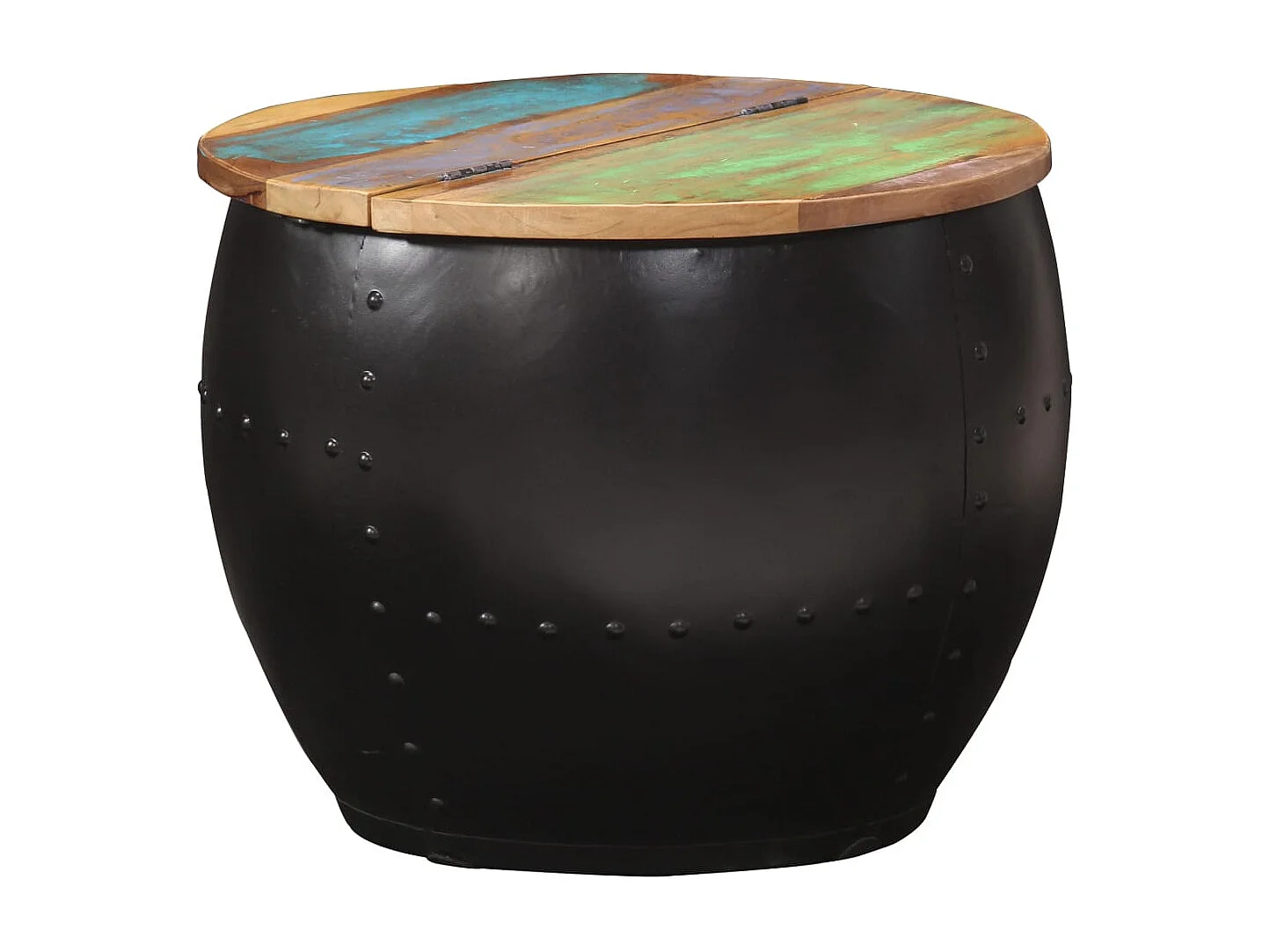 Table basse 53x43 cm Bois de récupération massif