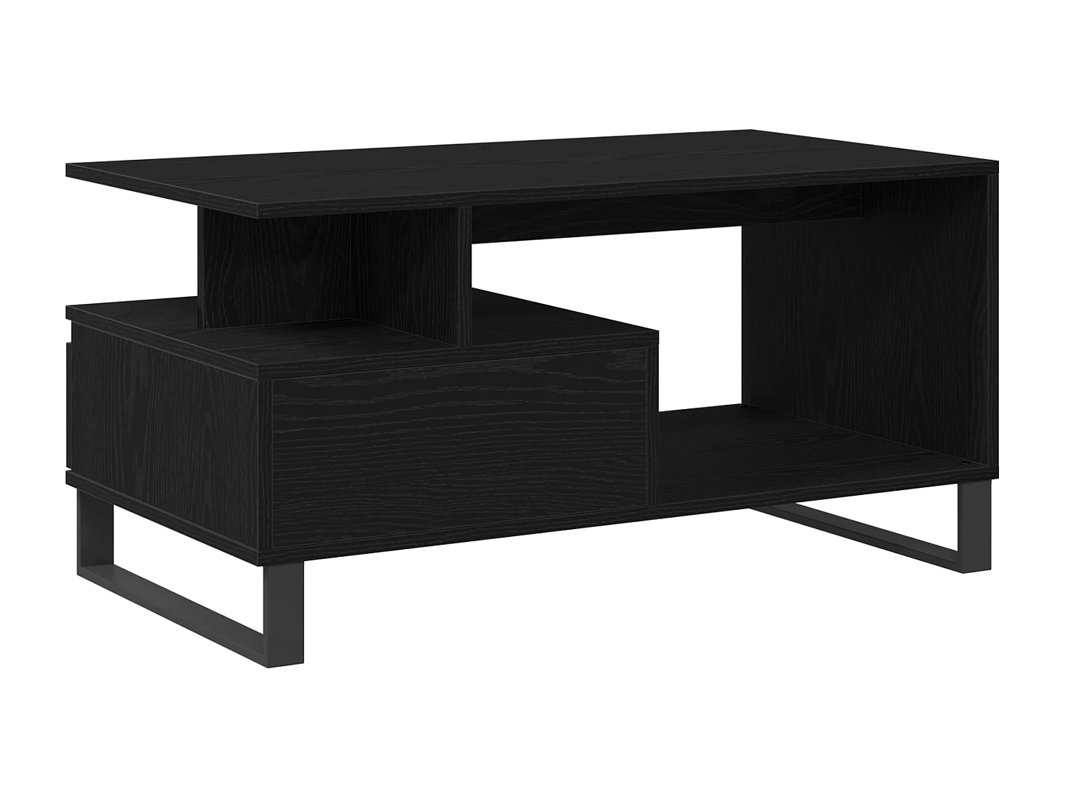 Table basse en chêne noir 90x49x45 cm en bois d'ingénierie