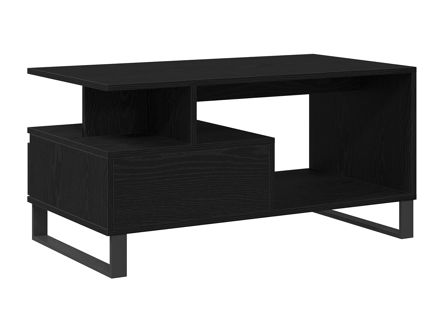 Table basse en chêne noir 90x49x45 cm en bois d'ingénierie