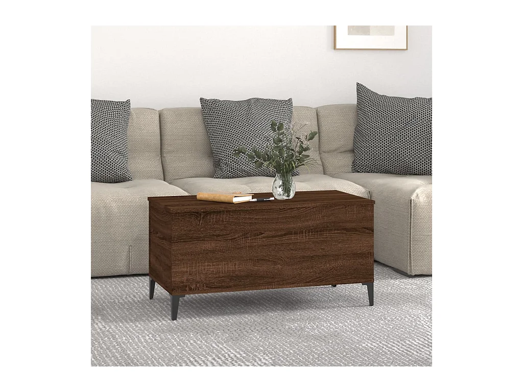 Table basse Chêne marron 90x44,5x45 cm Bois d'ingénierie