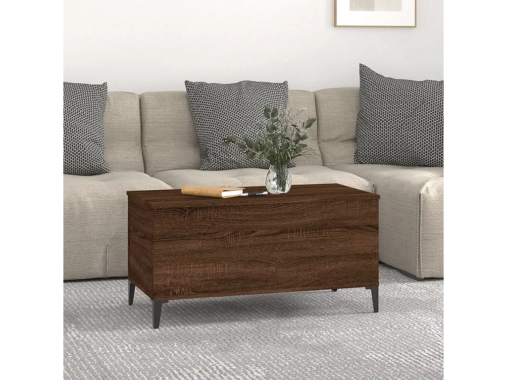 Table basse Chêne marron 90x44,5x45 cm Bois d'ingénierie