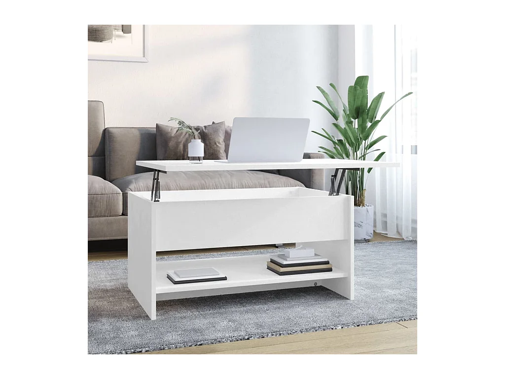 Table basse Blanc 80x50x40 cm Bois d'ingénierie