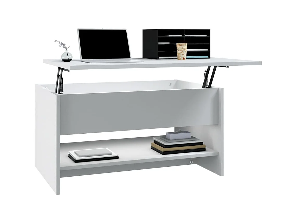 Table basse Blanc 80x50x40 cm Bois d'ingénierie