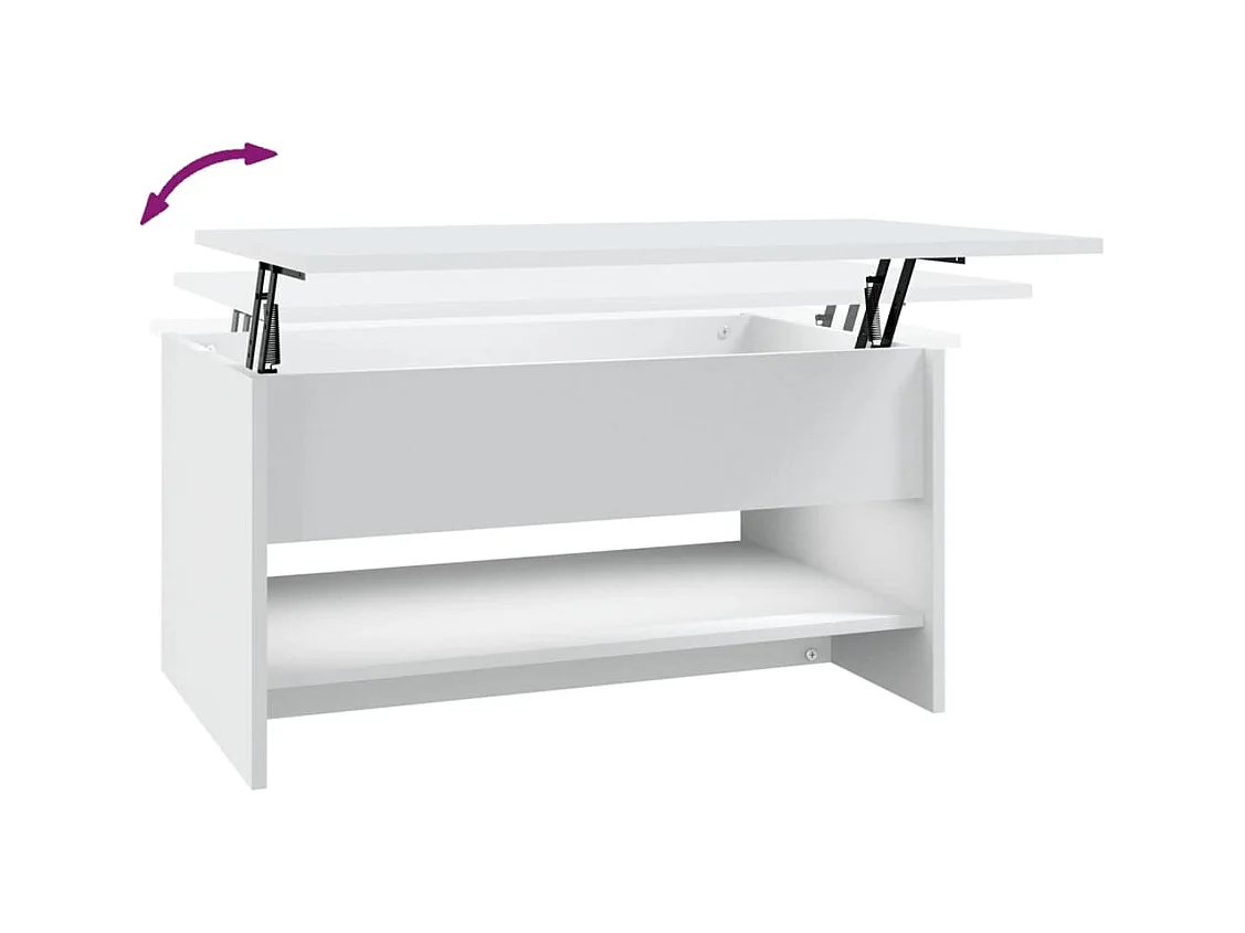 Table basse Blanc 80x50x40 cm Bois d'ingénierie