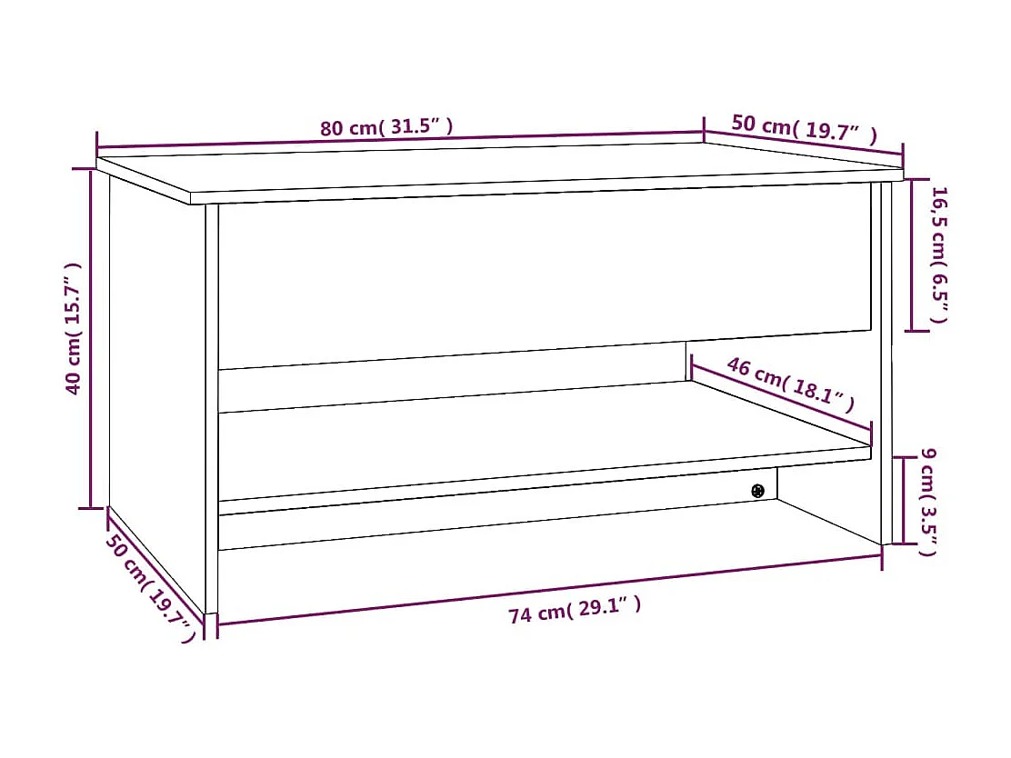 Table basse Blanc 80x50x40 cm Bois d'ingénierie