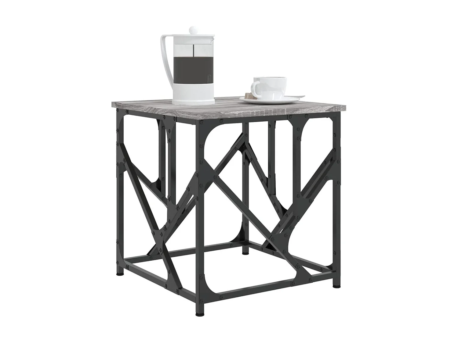 Table basse sonoma gris 45x45x47,5 cm bois d'ingénierie