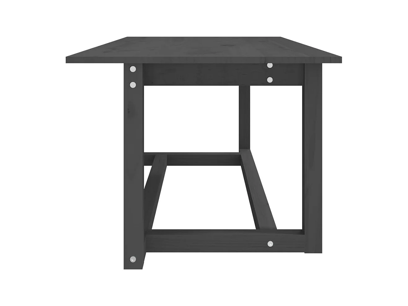 Table basse Gris 110x55x45 cm Bois massif de pin