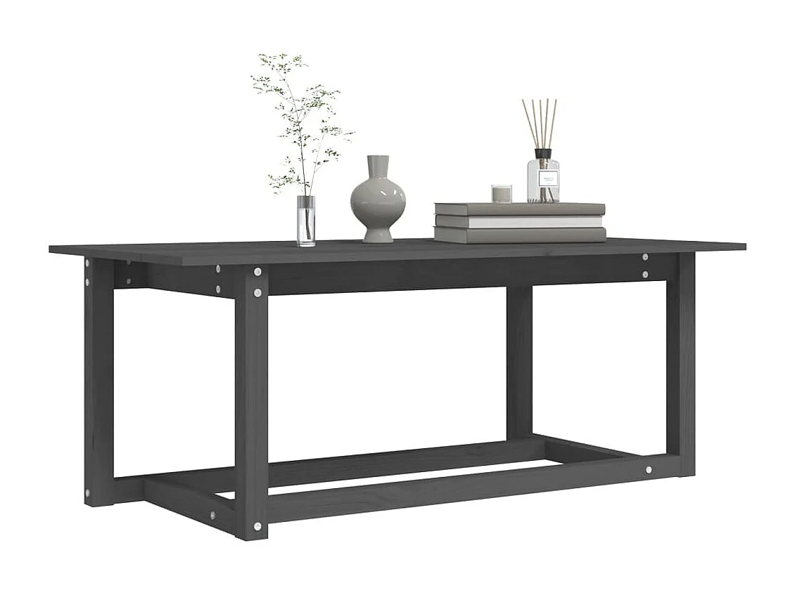 Table basse Gris 110x55x45 cm Bois massif de pin