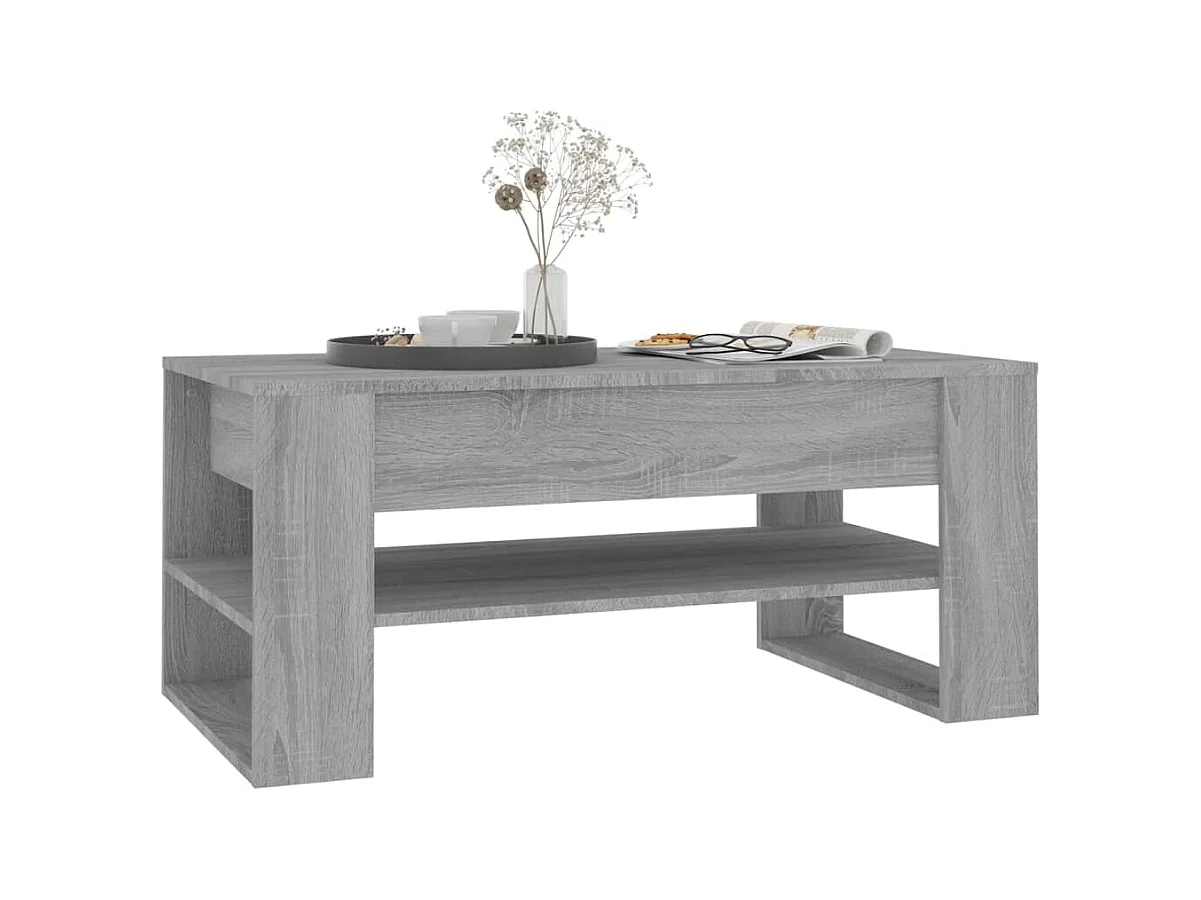 Table basse sonoma gris 102x55x45 cm bois d'ingénierie