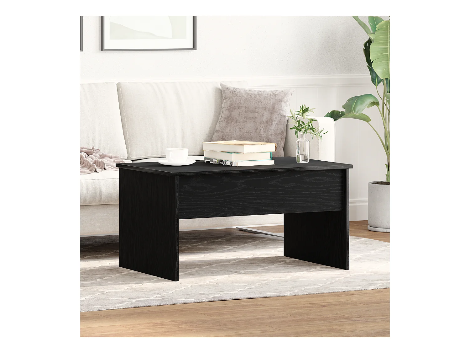 Table basse en chêne noir - 80 x 50.5 x 41.5 cm