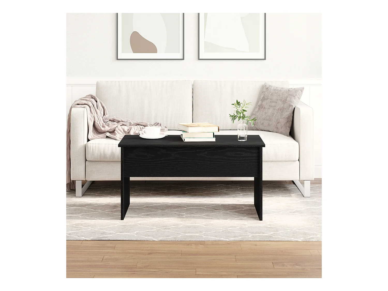 Table basse en chêne noir - 80 x 50.5 x 41.5 cm