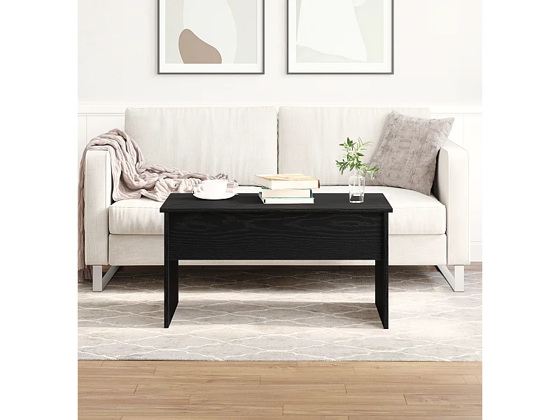 Tavolino da caffè in rovere nero - 80 x 50,5 x 41,5 cm