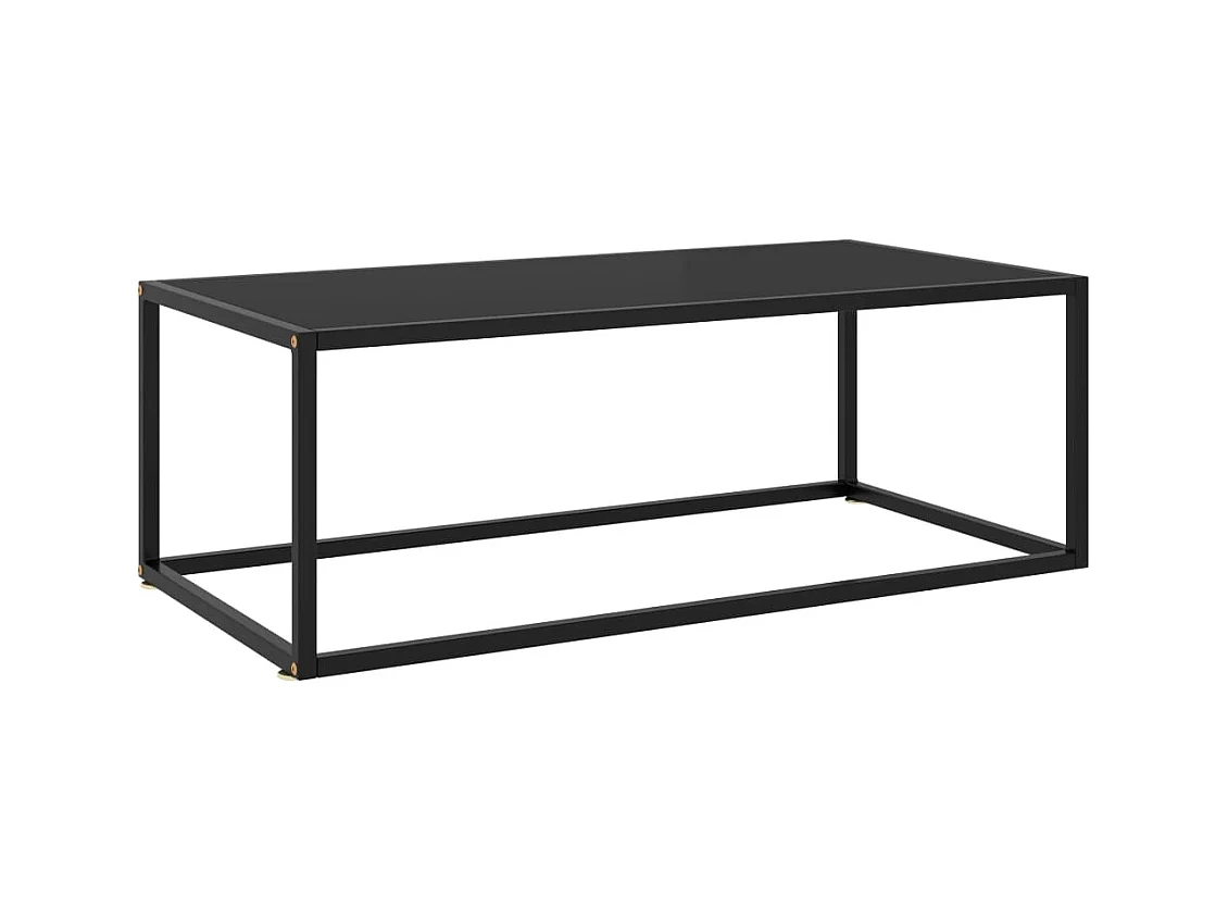 Table basse Noir avec verre noir 100x50x35 cm
