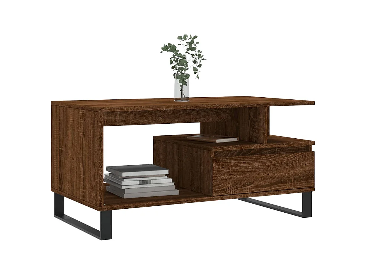 Table basse Chêne marron 90x49x45 cm Bois d'ingénierie