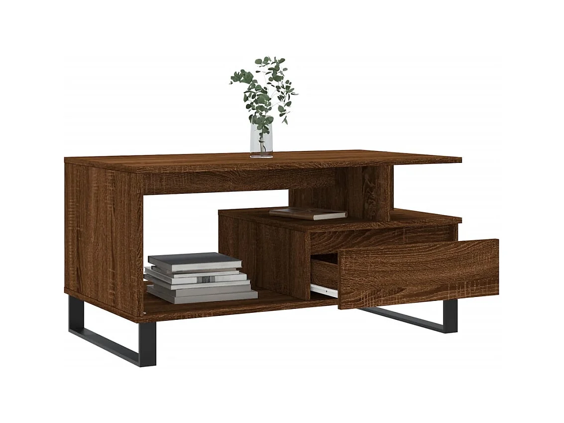 Table basse Chêne marron 90x49x45 cm Bois d'ingénierie