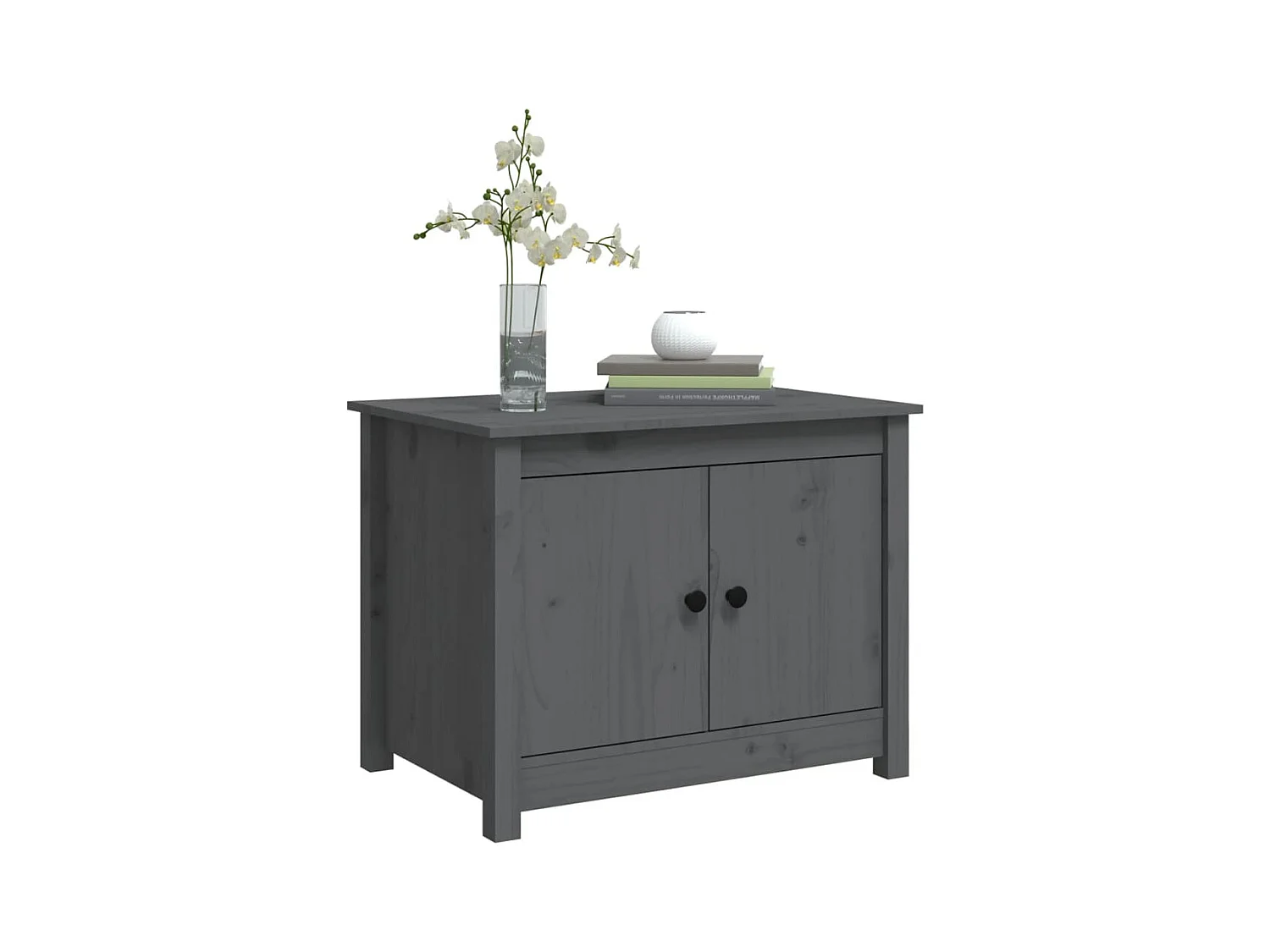 Table basse Gris 71x49x55 cm Bois massif de pin