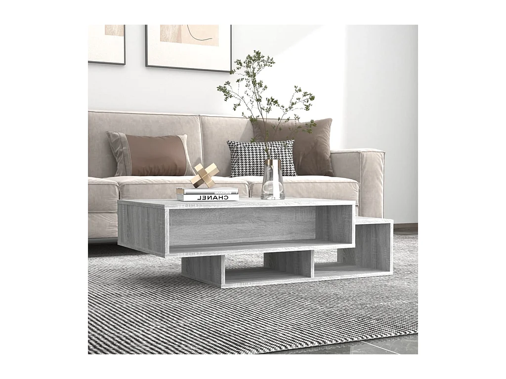 Table basse Sonoma gris 105x55x32 cm Bois d'ingénierie