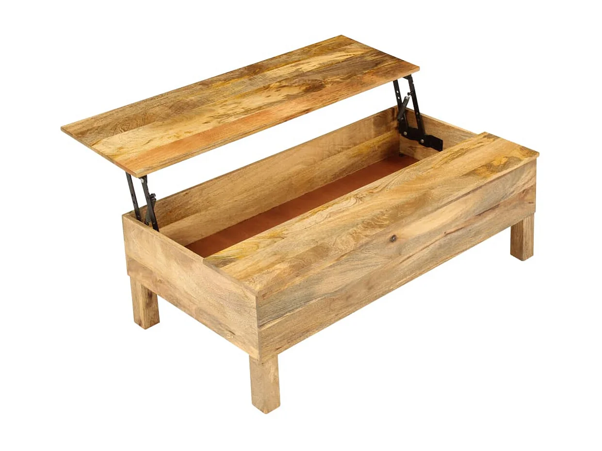 Mesa de centro Madera maciza de mango 110x55x35 cm