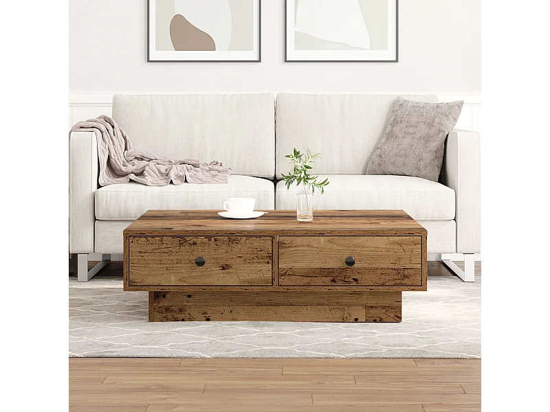 Salontafel Oud Hout Hergebruikt Hout 90 x 90 x 28 cm