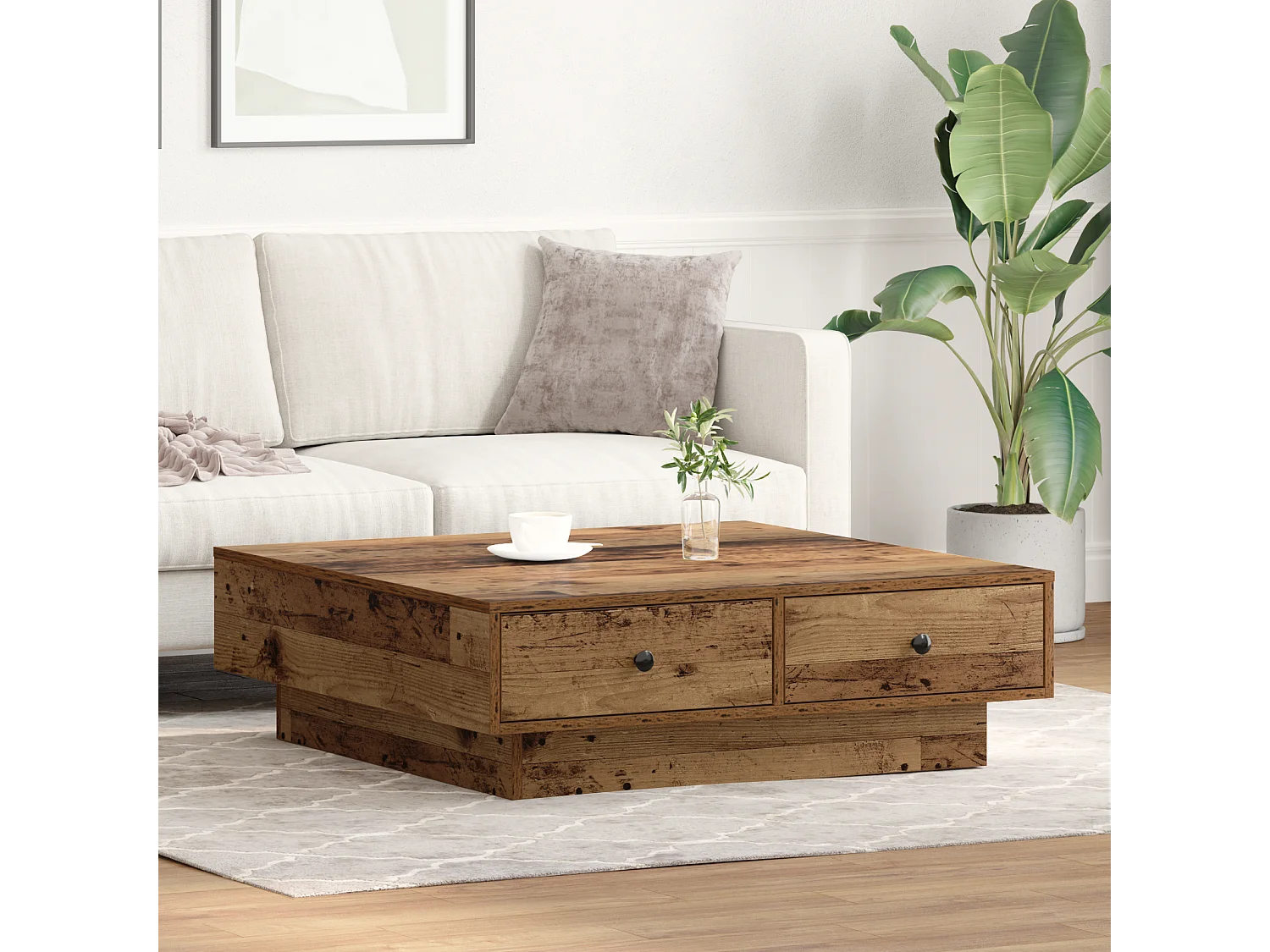 Salontafel Oud Hout Hergebruikt Hout 90 x 90 x 28 cm