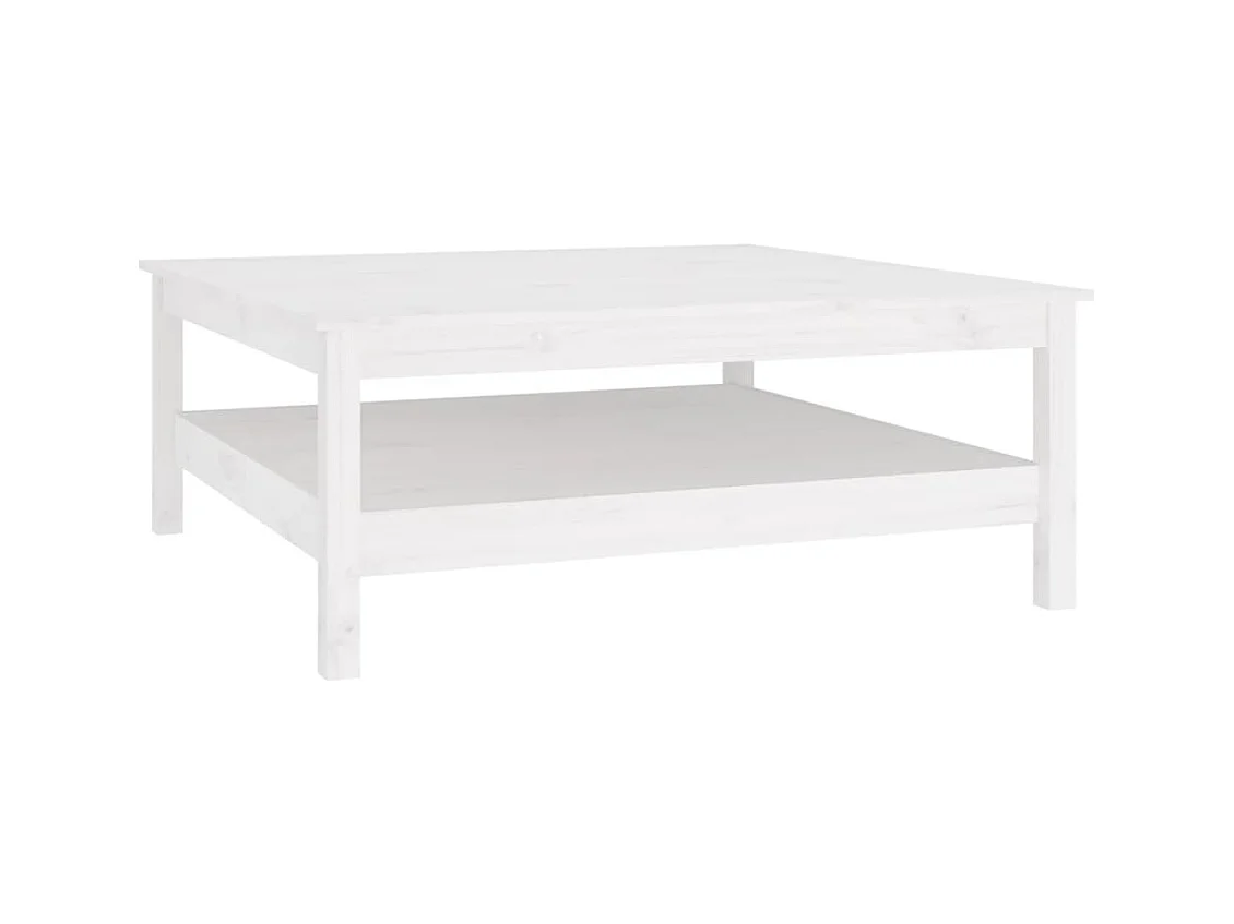 Table basse Blanc 100x100x40 cm Bois massif de pin