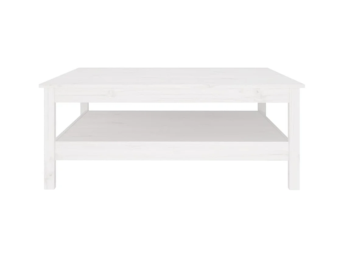 Table basse Blanc 100x100x40 cm Bois massif de pin