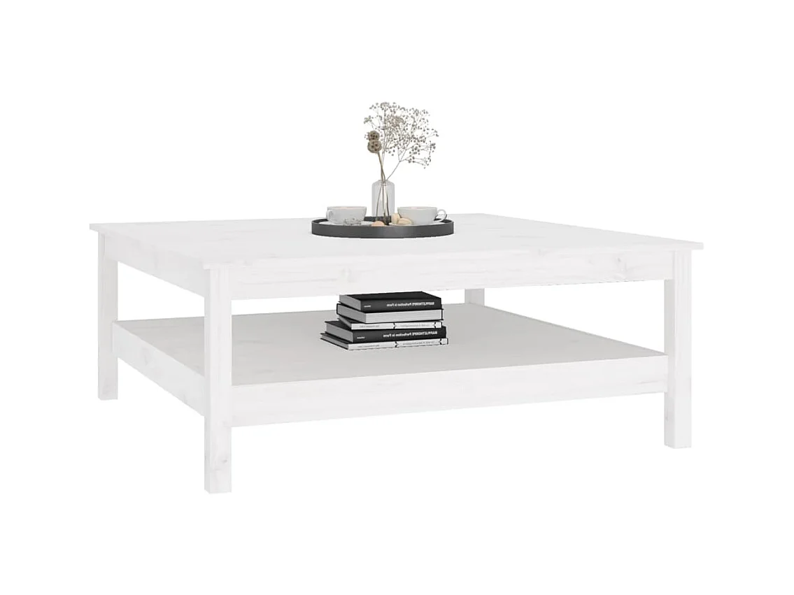 Table basse Blanc 100x100x40 cm Bois massif de pin
