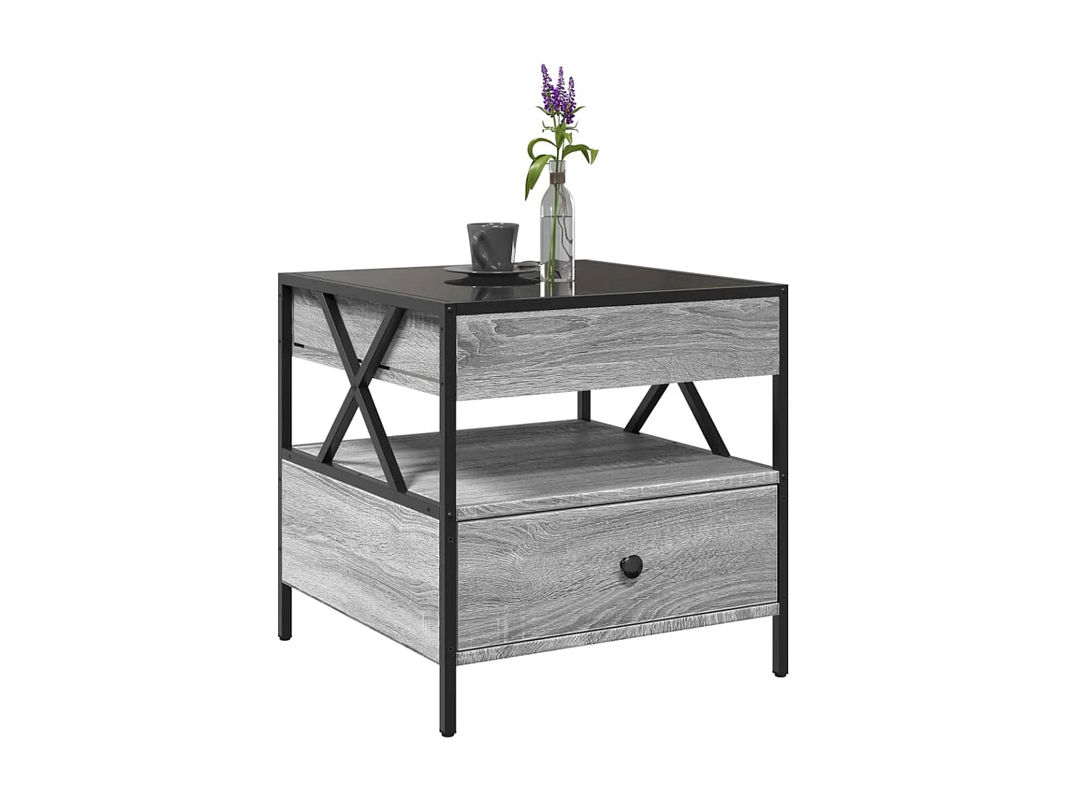 Mesa de centro LED Infinity Sonoma gris 50x50x51 cm