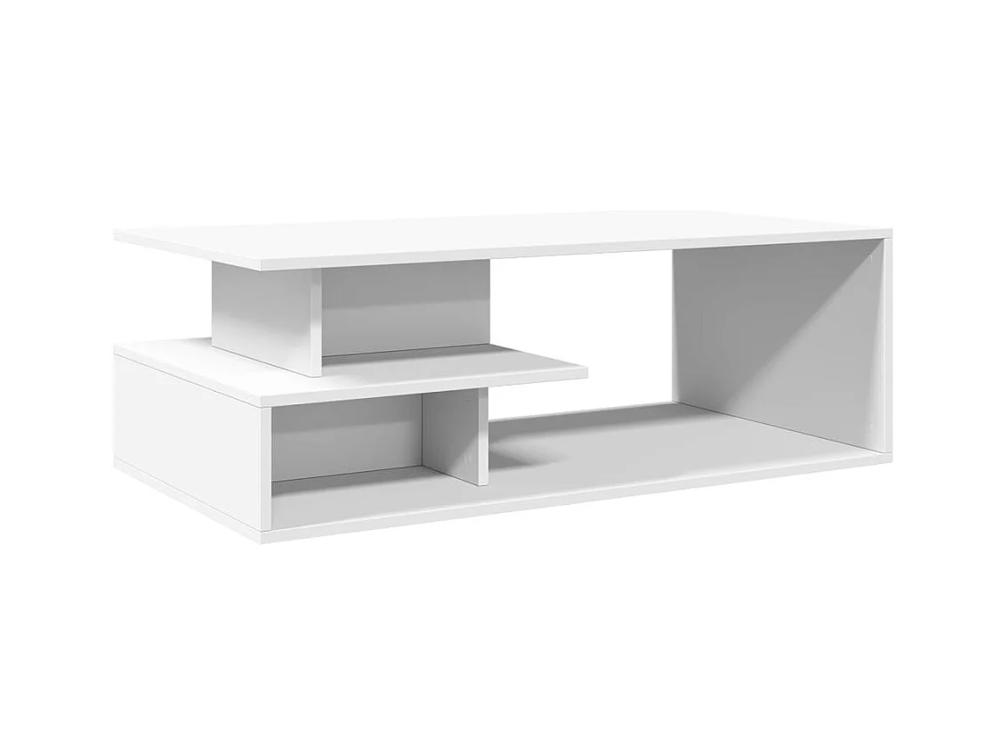 Table basse blanc 102x55x35 cm bois d'ingénierie