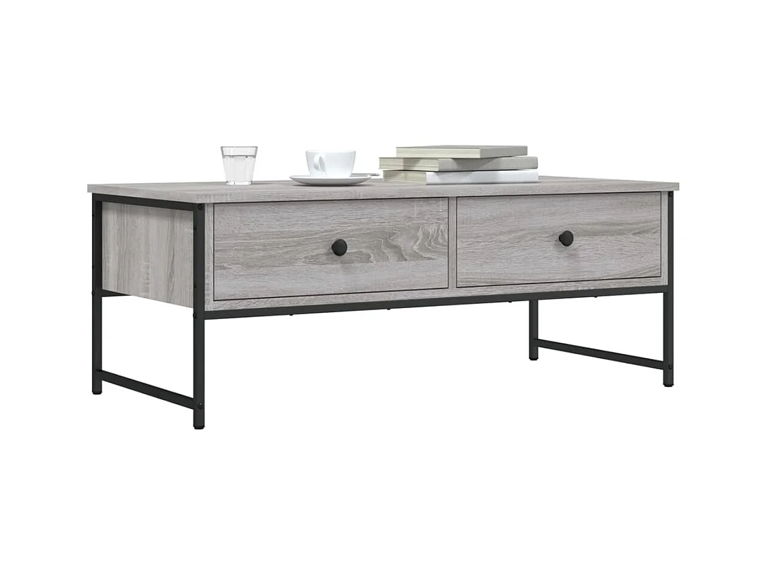 Table basse sonoma gris 101x49x39,5 cm bois d'ingénierie