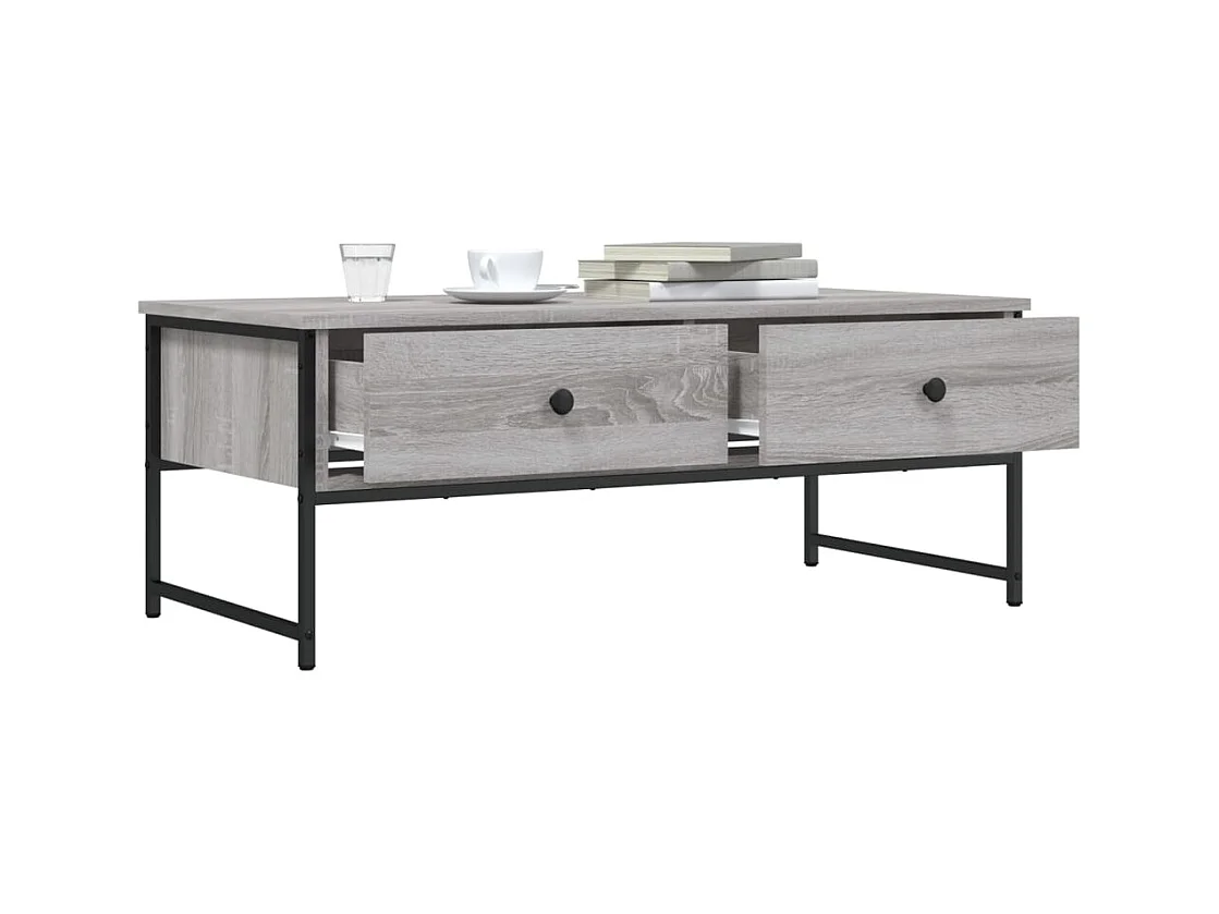 Table basse sonoma gris 101x49x39,5 cm bois d'ingénierie