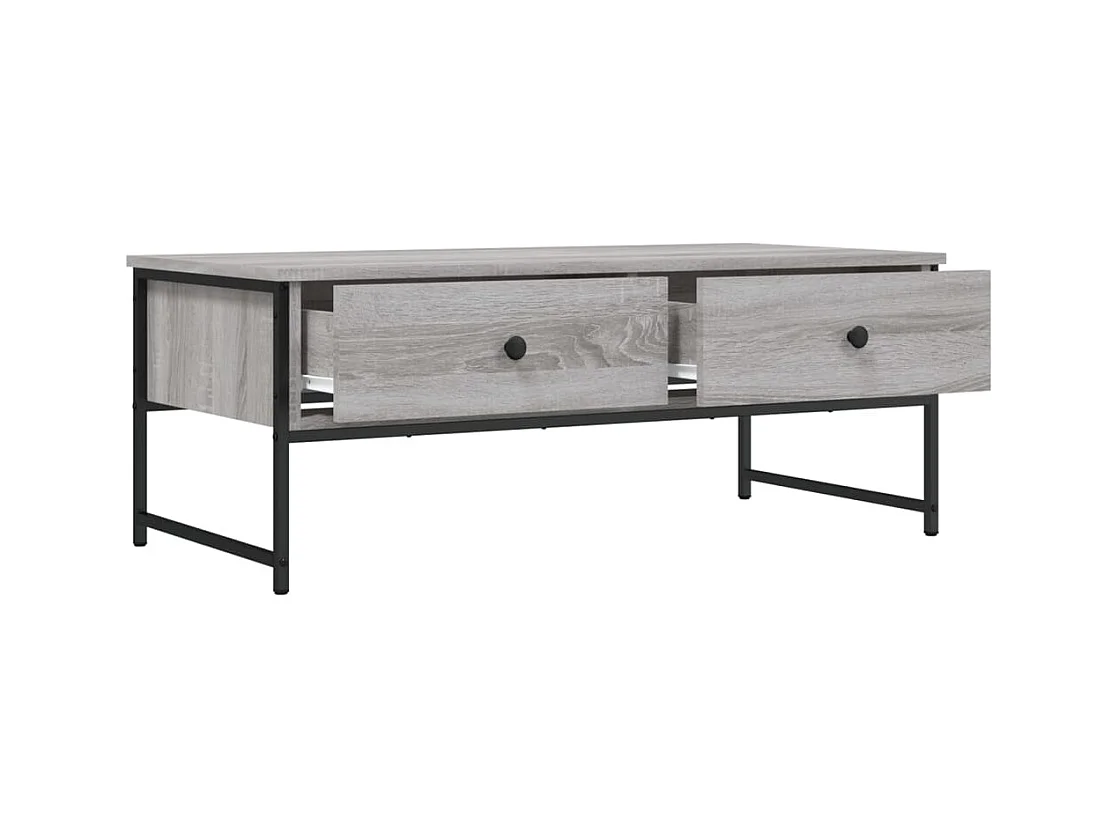 Table basse sonoma gris 101x49x39,5 cm bois d'ingénierie