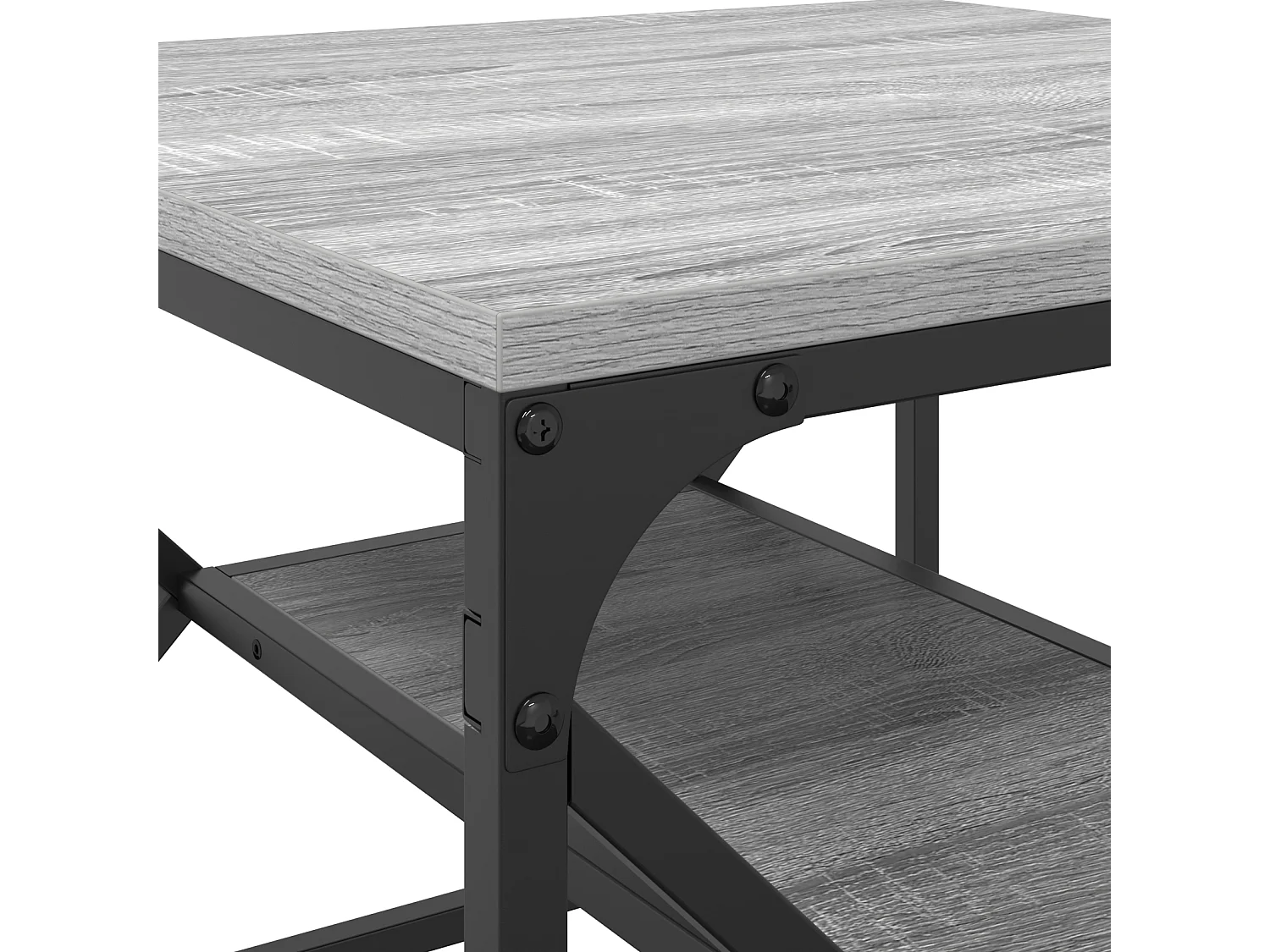 Table Basse avec Étagère - Grise Sonoma - 51x50x40 cm - En Bois d'Ingénierie
