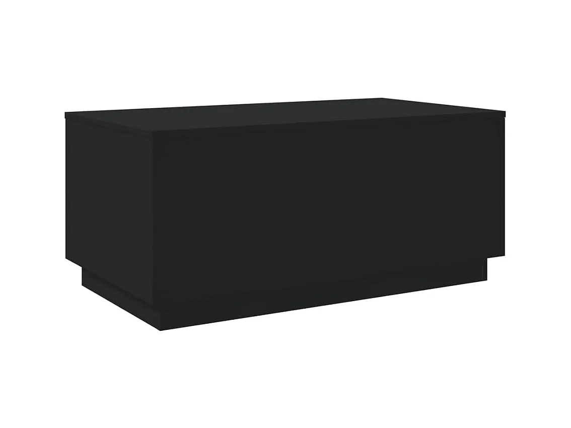 Table basse avec lumières LED noir 90x50x40 cm