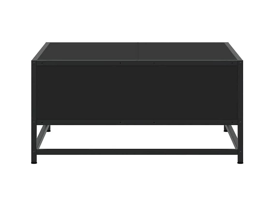 Table basse noir 60,5x60,5x30 cm bois d'ingénierie et métal