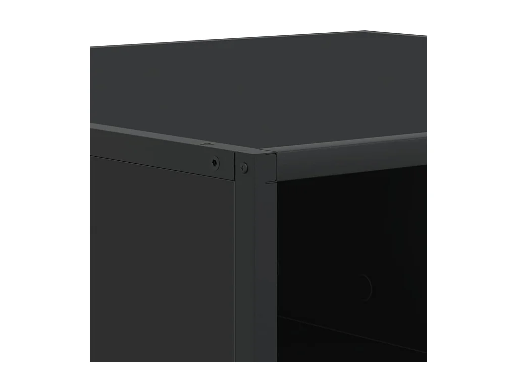 Table basse noir 60,5x60,5x30 cm bois d'ingénierie et métal