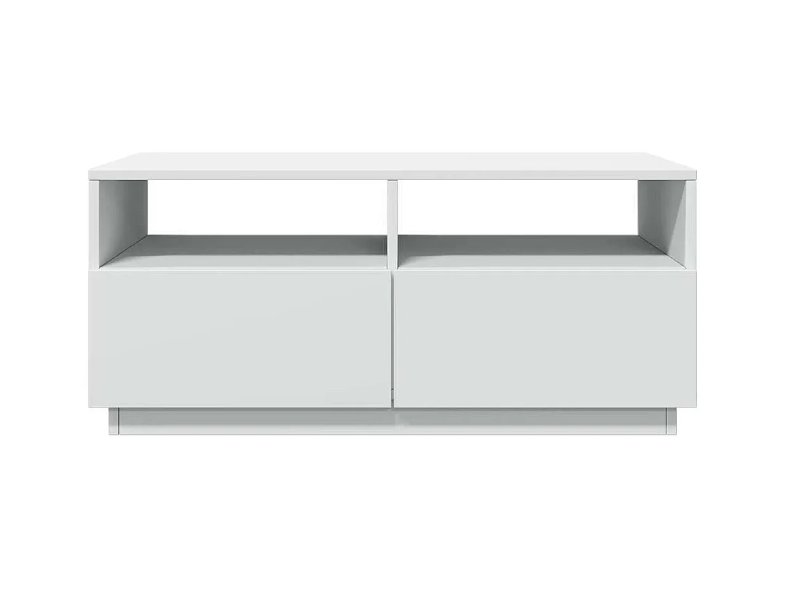 Table basse avec lumières LED blanc 90x49x40 cm