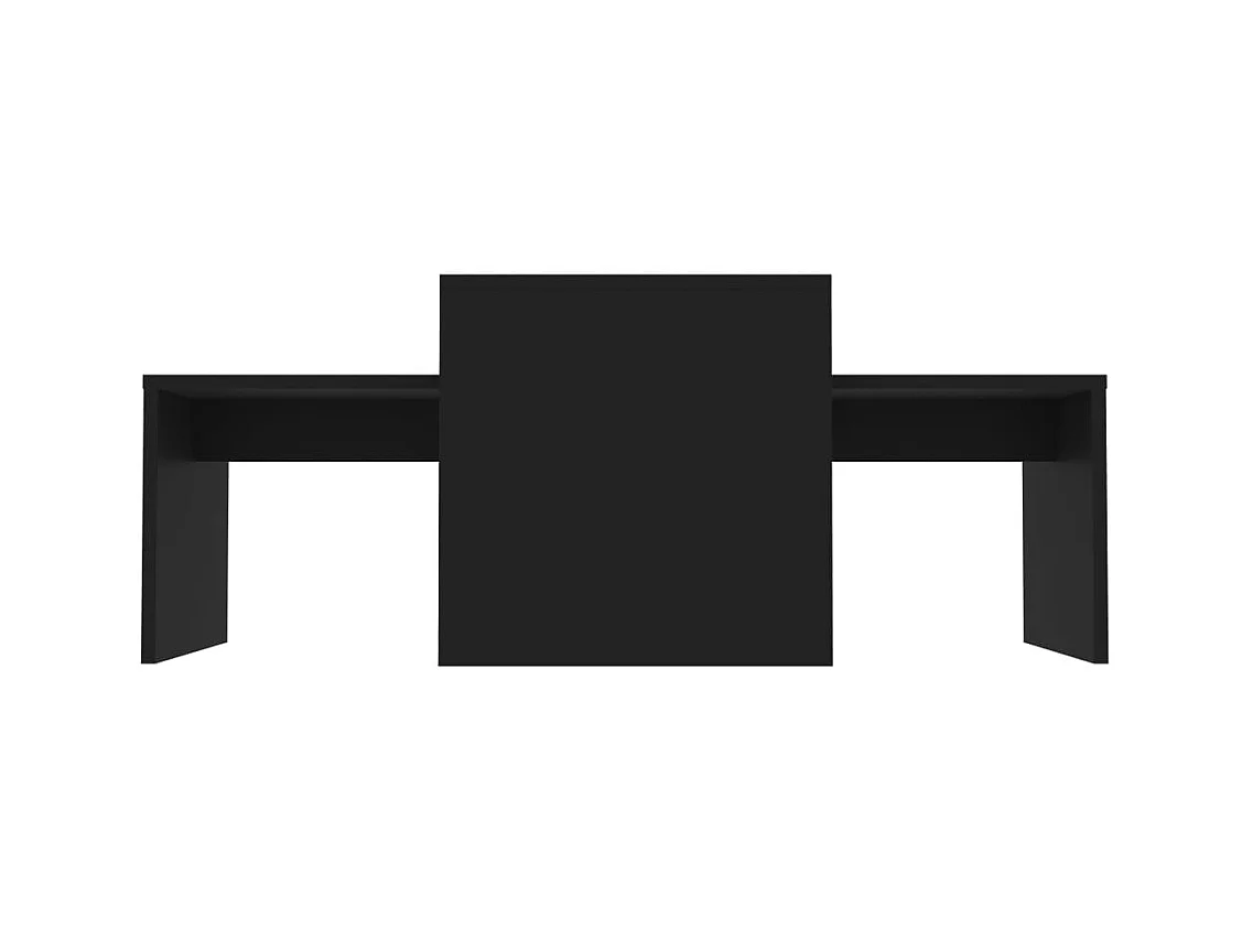 Zwarte salontafelset 100x48x40 cm bewerkt hout