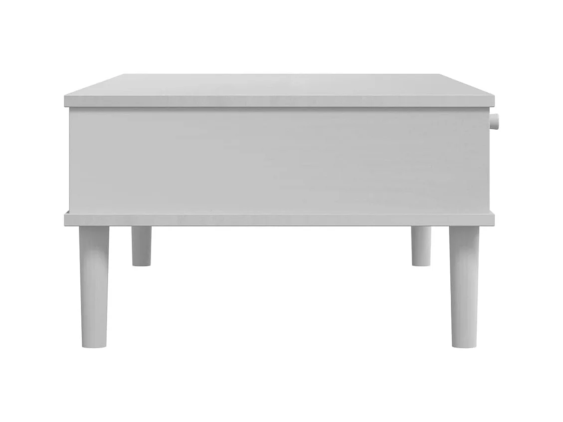 Table basse SENJA aspect rotin blanc 100x55x33 cm bois massif