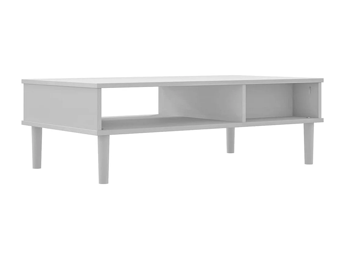 Table basse SENJA aspect rotin blanc 100x55x33 cm bois massif
