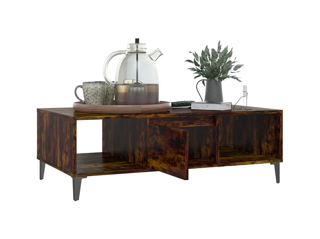 Table basse chêne fumé 103,5x60x35 cm bois d'ingénierie