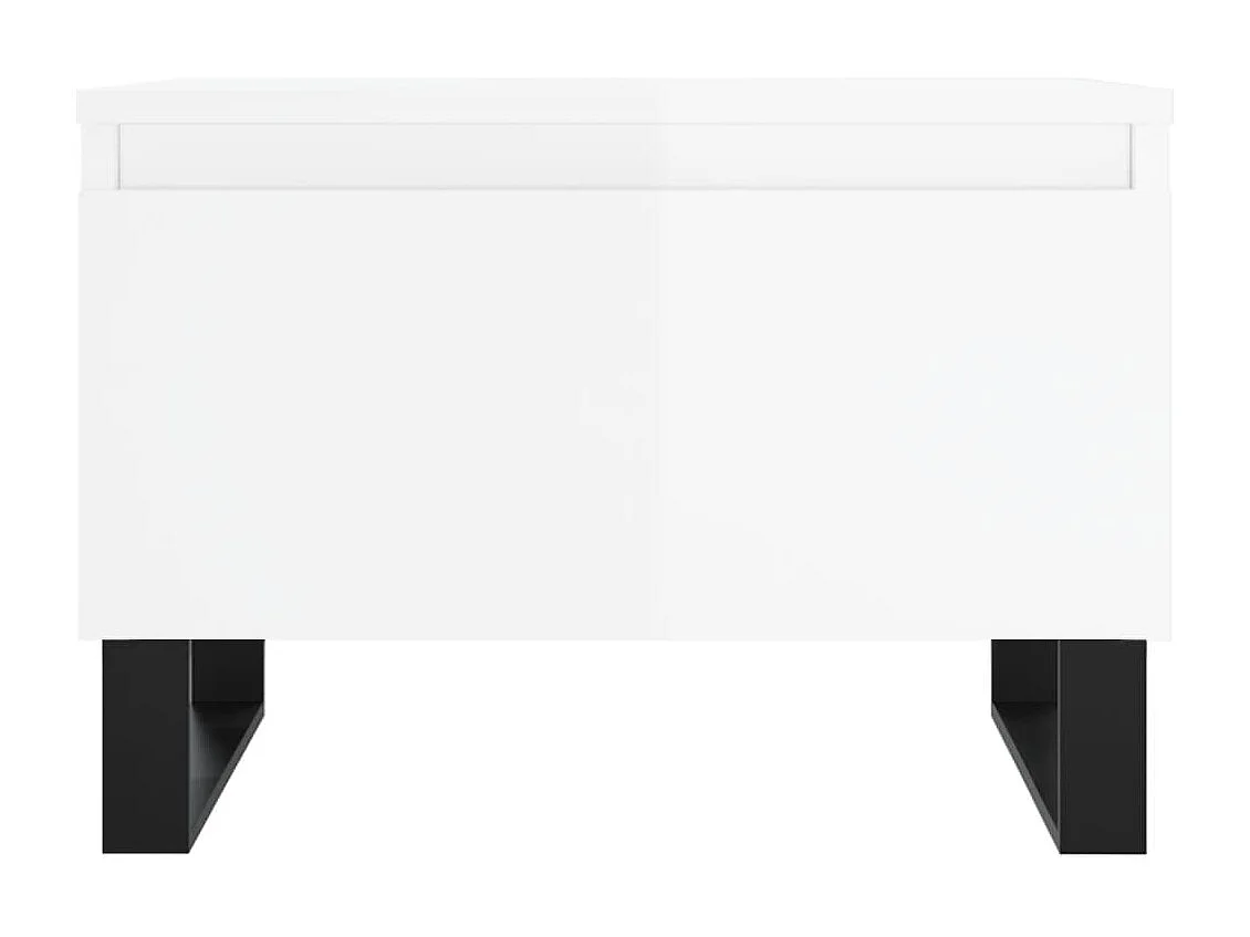 Tables basses 2 pcs blanc brillant 50x46x35cm bois d'ingénierie