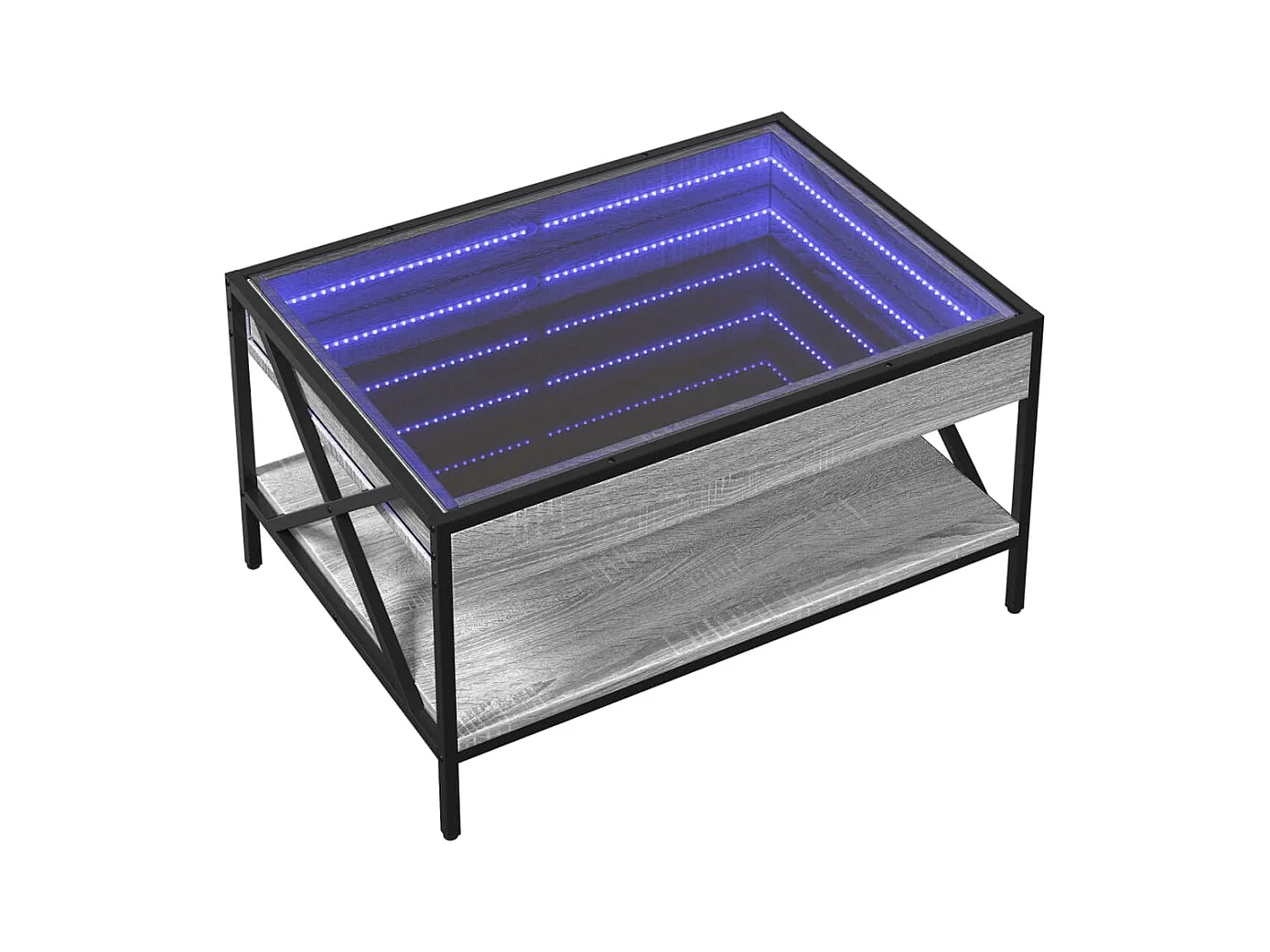 Table basse avec LED infini sonoma gris 70x50x38 cm